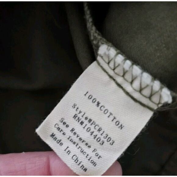 Perch by Blu Pepper Green Front Zip Cropped Jacket Sz 1X Plus Military - Picture 8 of 10